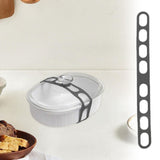 Maxbell Lid Latch for Crock Band Silicone Lid Latch Strap for Casserole Dish Pan Black
