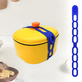 Maxbell Latch Strap Box Fixer Reliable Silicone Tie for Lunch Box Barbeque Pots Blue