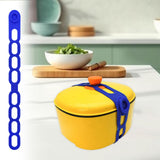 Maxbell Latch Strap Box Fixer Reliable Silicone Tie for Lunch Box Barbeque Pots Blue
