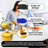 Maxbell Latch Strap Box Fixer Reliable Silicone Tie for Lunch Box Barbeque Pots Gray