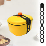 Maxbell Latch Strap Box Fixer Reliable Silicone Tie for Lunch Box Barbeque Pots Black