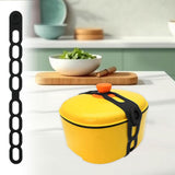 Maxbell Latch Strap Box Fixer Reliable Silicone Tie for Lunch Box Barbeque Pots Black