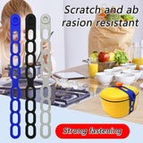 Maxbell Latch Strap Box Fixer Reliable Silicone Tie for Lunch Box Barbeque Pots Black