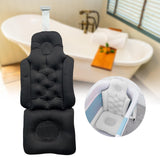 Maxbell Full Body Bath Pillow Polyester Back Support Waterproof Sturdy Shower Pillow Black