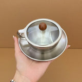 Maxbell Stainless Steel Coffee Cup with Lid Set Lightweight 300ml Picnic Restaurants Full Set