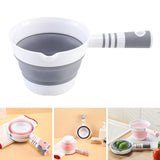 Maxbell Folding Water Ladle Dipper Scoop Cup for Garden Bathroom Camping Light Gray