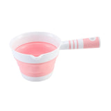 Maxbell Folding Water Ladle Dipper Scoop Cup for Garden Bathroom Camping Pink