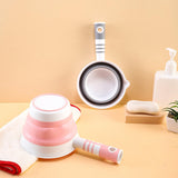 Maxbell Folding Water Ladle Dipper Scoop Cup for Garden Bathroom Camping Pink