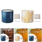 Maxbell Foldable Bathtub with Cushion and Drain Lightweight SPA Bath for Kids Adults blue