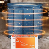 Maxbell Foldable Bathtub with Cushion and Drain Lightweight SPA Bath for Kids Adults blue