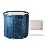 Maxbell Foldable Bathtub with Cushion and Drain Lightweight SPA Bath for Kids Adults blue