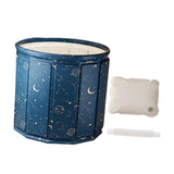 Maxbell Foldable Bathtub with Cushion and Drain Lightweight SPA Bath for Kids Adults blue