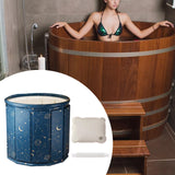 Maxbell Foldable Bathtub with Cushion and Drain Lightweight SPA Bath for Kids Adults blue