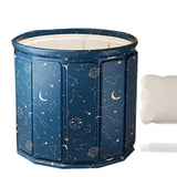 Maxbell Foldable Bathtub with Cushion and Drain Lightweight SPA Bath for Kids Adults blue