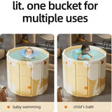 Maxbell Foldable Bathtub with Cushion and Drain Lightweight SPA Bath for Kids Adults yellow