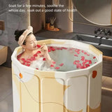 Maxbell Foldable Bathtub with Cushion and Drain Lightweight SPA Bath for Kids Adults yellow