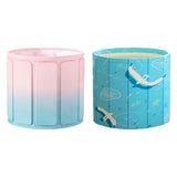 Maxbell Foldable Bathtub PVC Space Saving Storage for Camping Home Portable Bath Tub pink blue