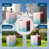 Maxbell Foldable Bathtub PVC Space Saving Storage for Camping Home Portable Bath Tub pink blue