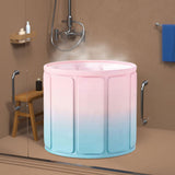 Maxbell Foldable Bathtub PVC Space Saving Storage for Camping Home Portable Bath Tub pink blue
