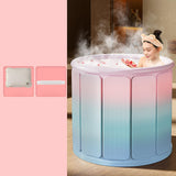 Maxbell Foldable Bathtub PVC Space Saving Storage for Camping Home Portable Bath Tub pink blue