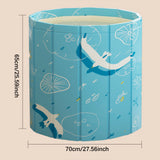 Maxbell Foldable Bathtub PVC Space Saving Storage for Camping Home Portable Bath Tub blue