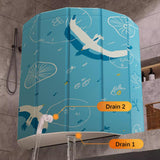 Maxbell Foldable Bathtub PVC Space Saving Storage for Camping Home Portable Bath Tub blue
