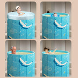 Maxbell Foldable Bathtub PVC Space Saving Storage for Camping Home Portable Bath Tub blue