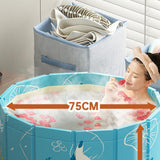 Maxbell Foldable Bathtub PVC Space Saving Storage for Camping Home Portable Bath Tub blue