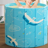 Maxbell Foldable Bathtub PVC Space Saving Storage for Camping Home Portable Bath Tub blue