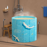 Maxbell Foldable Bathtub PVC Space Saving Storage for Camping Home Portable Bath Tub blue