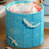 Maxbell Foldable Bathtub PVC Space Saving Storage for Camping Home Portable Bath Tub blue