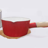 Maxbell Enamel Milk Pot Heating Milk Lightweight 1000ml 14cm Flat Breakfast Pot