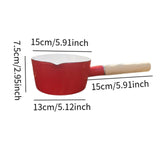 Maxbell Enamel Milk Pot Heating Milk Lightweight 1000ml 14cm Flat Breakfast Pot