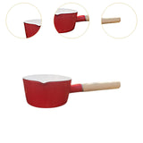 Maxbell Enamel Milk Pot Heating Milk Lightweight 1000ml 14cm Flat Breakfast Pot