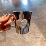 Maxbell Stainless Steel Mug for Women Creative Decorative with Large Handle Milk Cup