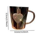 Maxbell Stainless Steel Mug for Women Creative Decorative with Large Handle Milk Cup