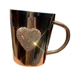 Maxbell Stainless Steel Mug for Women Creative Decorative with Large Handle Milk Cup