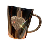 Maxbell Stainless Steel Mug for Women Creative Decorative with Large Handle Milk Cup
