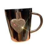 Maxbell Stainless Steel Mug for Women Creative Decorative with Large Handle Milk Cup