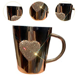 Maxbell Stainless Steel Mug for Women Creative Decorative with Large Handle Milk Cup