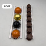 Maxbell 4Pcs Wall or Cabinet Mounted Adjustable Coffee Capsule Holder for Hotels Bar