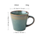 Maxbell Ceramic Coffee Mug 480ml Porcelain Milk Tea Cup for Hotel Birthday Gift Home Green