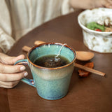 Maxbell Ceramic Coffee Mug 480ml Porcelain Milk Tea Cup for Hotel Birthday Gift Home Green