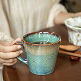 Maxbell Ceramic Coffee Mug 480ml Porcelain Milk Tea Cup for Hotel Birthday Gift Home Green