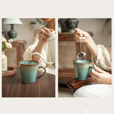 Maxbell Ceramic Coffee Mug 480ml Porcelain Milk Tea Cup for Hotel Birthday Gift Home Green