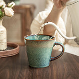 Maxbell Ceramic Coffee Mug 480ml Porcelain Milk Tea Cup for Hotel Birthday Gift Home Green