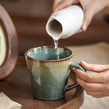 Maxbell Ceramic Coffee Mug 480ml Porcelain Milk Tea Cup for Hotel Birthday Gift Home Green