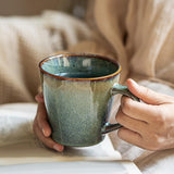 Maxbell Ceramic Coffee Mug 480ml Porcelain Milk Tea Cup for Hotel Birthday Gift Home Green