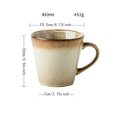 Maxbell Ceramic Coffee Mug 480ml Porcelain Milk Tea Cup for Hotel Birthday Gift Home Beige