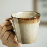 Maxbell Ceramic Coffee Mug 480ml Porcelain Milk Tea Cup for Hotel Birthday Gift Home Beige